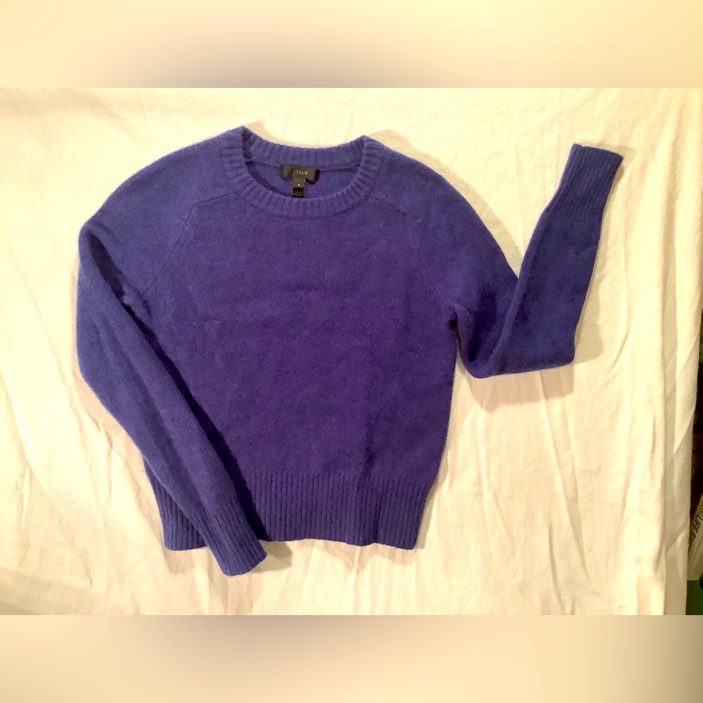 Fall Favorite! J. Crew 100% Wool Crewneck Sweater in Concord Grape  Size Small